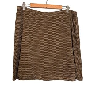 NWOT J.‎ Jill Ponte Geometric Brown Skirt Large Petite Office Career Stretch